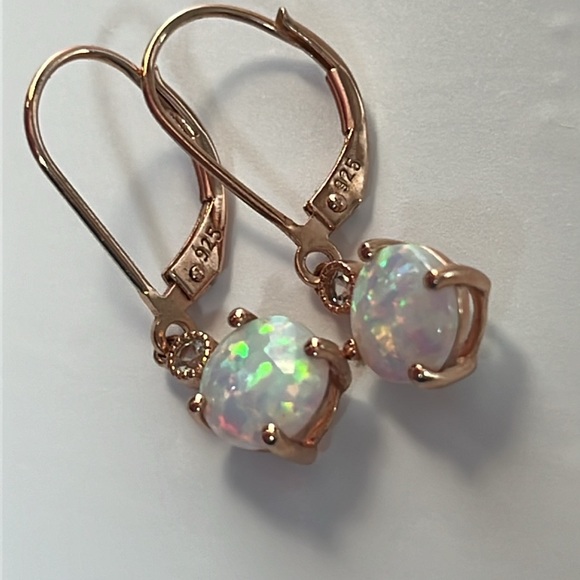 925 rose gold plated opal earrings - Picture 4 of 5